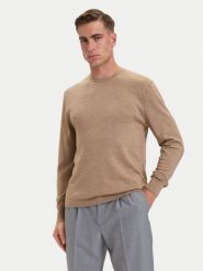 Calvin Klein Sweter LV04LB305G Beżowy ciemny Regular Fit. Brązowe swetry męskie Calvin Klein, m, bez wzorów, z wełny, bez kołnierzyka, bez ramiączek. Za 489.99 zł.