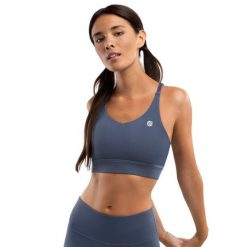 Stanik sportowy - Wysokie wsparcie Fitness Siroko Pacemaker Blue. Niebieskie bielizna sportowa damska SIROKO, xl, bez wzorów, z elastanu. W wyprzedaży za 126.00 zł.