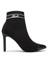 KARL LAGERFELD Botki KL31352 Czarny. Czarne botki damskie KARL LAGERFELD, bez wzorów, z materiału, bez obcasa, na szpilce, bez zapięcia. Za 749.99 zł.