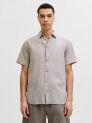 Jack & Jones Koszula Summer 12289160 Beżowy Regular Fit. Brązowe koszule męskie Jack & Jones, m, bez wzorów, ze lnu, bez kołnierzyka, bez ramiączek. Za 179.99 zł.