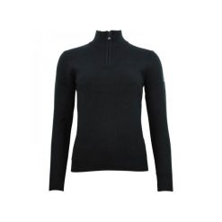 Damski sweter z golfem zapinany na zamek 1/2 Peak Mountain Acharlito. Czarne swetry nierozpinane damskie Peak Mountain, bez wzorów, eleganckie, bez kołnierzyka, bez ramiączek. W wyprzedaży za 293.50 zł.
