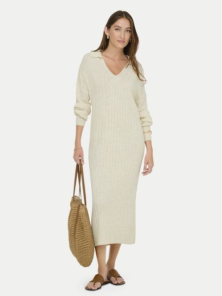 ONLY Sukienka dzianinowa Tessa 15353117 Beżowy Regular Fit. Brązowe sukienki damskie ONLY, xs, bez wzorów, z dzianiny, bez kołnierzyka, bez ramiączek. Za 139.99 zł.