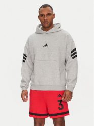 Adidas Bluza Future Icons 3-Stripes JD4847 Szary Regular Fit. Szare bluzy męskie Adidas, l, bez wzorów, z bawełny, bez ramiączek, bez kaptura. Za 239.99 zł.