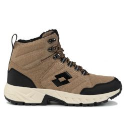 Buty męskie zimowe trekkingowe ocieplane Lotto KETCHAM. Brązowe trekkingi męskie Lotto, na zimę, bez zapięcia. W wyprzedaży za 199.00 zł.