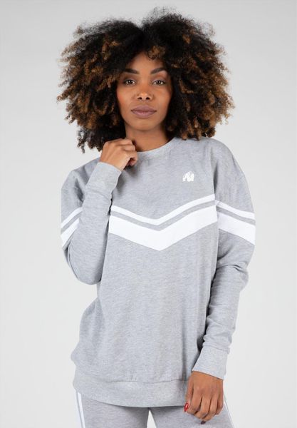 Hailey Duża bluza - Szary Melange. Szare bluzy damskie GORILLA WEAR, m, bez wzorów, z bawełny, bez ramiączek, bez kaptura. Za 258.50 zł.