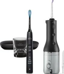 Szczoteczka z irygatorem Philips Sonicare DiamondClean 9000 + Power Flosser HX3886/43 Zestaw czarny. Czarne szczoteczki elektryczne Philips. Za 989.00 zł.