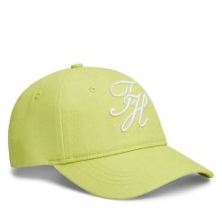 Czapka z daszkiem Tommy Hilfiger. Zielone czapki damskie Tommy Hilfiger, bez wzorów. Za 209.99 zł.