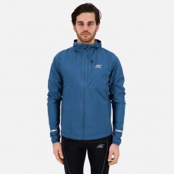 Kurtka przeciwwiatrowa wodoodporna Męska Bieganie MID-ULTRA WINDBREAKER. Niebieskie kurtki męskie BODYCROSS, na zimę, m, bez wzorów, sportowe, bez kaptura. Za 640.99 zł.