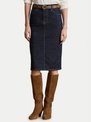 LAUREN RALPH LAUREN Spódnica ołówkowa 200P14644001 Niebieski Regular Fit. Niebieskie spódnice damskie Lauren Ralph Lauren, bez wzorów, z bawełny, ołówkowe. Za 689.99 zł.