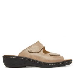 Klapki Dr. Brinkmann. Brązowe klapki damskie Dr. Brinkmann, bez wzorów, bez obcasa, bez zapięcia. Za 379.99 zł.