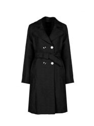 Pinko Trencz "Tandil" | 100076 A0GP | Kobieta | Czarny. Czarne płaszcze damskie Pinko, bez wzorów, z bawełny, eleganckie, bez kołnierzyka, bez kaptura. W wyprzedaży za 1,199.00 zł.