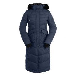 Damski płaszcz jeździecki ELT Saphira. Niebieskie płaszcze damskie ELT, xl, bez wzorów, z futra, bez kołnierzyka, bez kaptura. Za 881.10 zł.