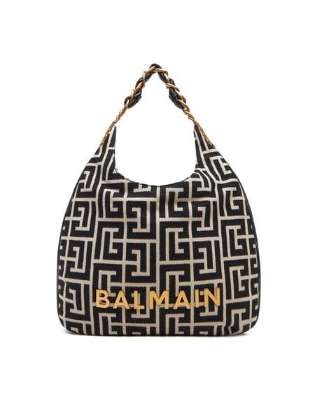 Balmain Torebka DN0BT929TJQX Czarny. Czarne shopperki damskie Balmain, bez wzorów, z materiału, bez dodatków. Za 9,019.00 zł.