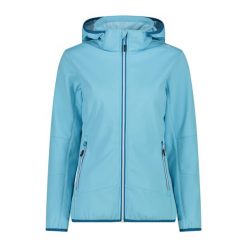 Damska kurtka wodoodporna zapinana na zamek z kapturem CMP. Niebieskie kurtki sportowe damskie CMP, l, bez wzorów, z materiału, bez ramiączek, z kapturem, outdoorowe. Za 423.00 zł.