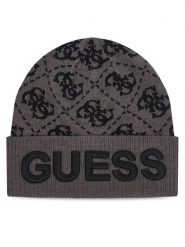Guess Czapka AM9695 POL01 Czarny. Czarne czapki damskie Guess, na zimę, z aplikacjami, z nylonu. Za 154.99 zł.