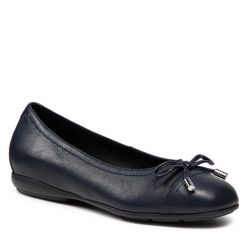 Baleriny Geox. Niebieskie balerinki damskie Geox, bez wzorów, bez obcasa, bez zapięcia. Za 299.99 zł.