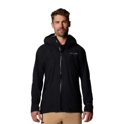 Kurtka softshell męska Columbia Northwest Explorer 3L Shell. Czarne kurtki męskie Columbia, l, bez wzorów, z softshellu, bez kaptura, trekkingowe. Za 799.99 zł.