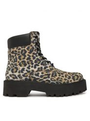 Tommy Jeans Trzewiki Tjw Platform Cheetah Boots EN0EN03140 Brązowy. Brązowe botki damskie Tommy Jeans, bez wzorów, z jeansu, bez obcasa, na płaskiej podeszwie, bez zapięcia. Za 749.99 zł.
