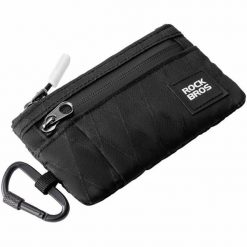 Portfel rowerowy na karty klucz z karabińczkiem Rockbros L002. Czarne portfele męskie ROCKBROS, bez wzorów. Za 49.90 zł.