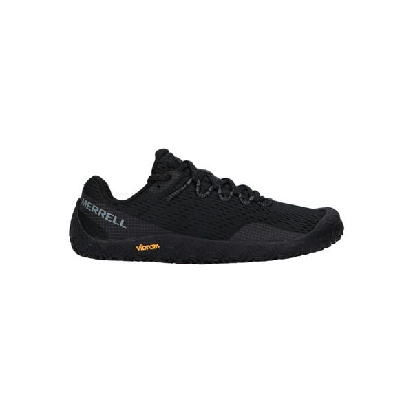 Buty techniczne Merrell Vapor 6 czarne trail. Czarne obuwie sportowe damskie Merrell, bez wzorów, z syntetyku, bez zapięcia, do biegania. Za 399.99 zł.