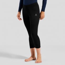 Legginsy damskie Odlo BL BOTTOM 3/4 ACTIVE WARM ECO. Czarne legginsy damskie ODLO, bez wzorów. Za 188.99 zł.