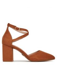 DeeZee Czółenka DZ0068 Brązowy. Brązowe czółenka damskie DeeZee, bez wzorów, z materiału, bez obcasa, bez zapięcia. Za 139.99 zł.