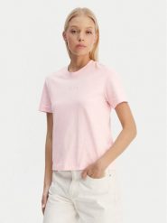 Calvin Klein T-Shirt LV044C905G Różowy Regular Fit. Czerwone t-shirty damskie Calvin Klein, xs, bez wzorów, z bawełny, bez kołnierzyka, bez ramiączek. Za 169.99 zł.