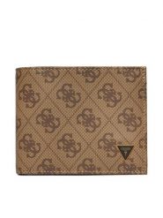 Guess Portfel SMVELE LEA24 Beżowy. Brązowe portfele męskie Guess, z aplikacjami, ze skóry. Za 299.99 zł.