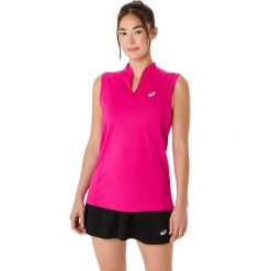 Damski tank top Asics Court. Czerwone topy damskie Asics, bez wzorów, sportowe, bez kołnierzyka, bez ramiączek. Za 210.50 zł.