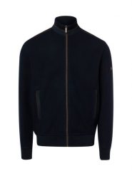 Bugatti sweter Mężczyźni niebieski, L. Niebieskie swetry męskie Bugatti, l, bez wzorów, z bawełny, eleganckie, bez kołnierzyka, bez ramiączek. Za 599.95 zł.