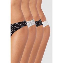 Etam - Figi (4-pack). Czarne majtki damskie Etam, z bawełny. W wyprzedaży za 49.90 zł.