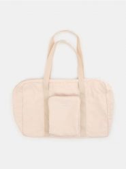 Składana nylonowa torba podróżna - kremowy. Białe torby podróżne damskie Sinsay, bez wzorów, z nylonu. Za 25.99 zł.