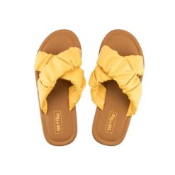 Klapki plażowe damskie Flip Flop Fauna Cross. Żółte klapki damskie Flip Flop, na lato, bez wzorów, sportowe, bez obcasa, bez zapięcia. Za 112.00 zł.