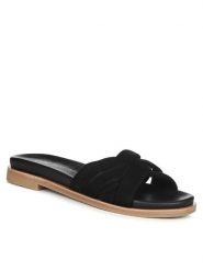 EMU Australia Klapki Ikara W13054 Czarny. Czarne klapki damskie Emu Australia, bez wzorów, ze skóry, bez obcasa, bez zapięcia. Za 529.99 zł.