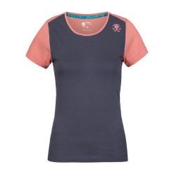 Koszulka damska Rafiki Chulilla. Niebieskie bluzki damskie RAFIKI, bez wzorów, sportowe, bez kołnierzyka, bez ramiączek. Za 218.30 zł.