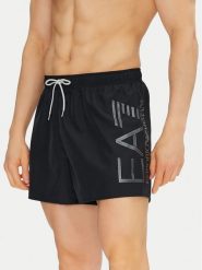 EA7 Emporio Armani Szorty kąpielowe 7M000550 AF14497 MC026 Czarny Regular Fit. Czarne kąpielówki męskie EA7 Emporio Armani, bez wzorów, z syntetyku. Za 159.99 zł.