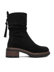 Clara Barson Botki CEO-WS6396-02 Czarny. Czarne botki damskie Clara Barson, bez wzorów, z materiału, bez obcasa, na płaskiej podeszwie, bez zapięcia. Za 169.99 zł.