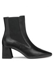 Geox Botki D Giselda D36VCC 000TU C9999 Czarny. Czarne botki damskie Geox, bez wzorów, z materiału, bez obcasa, na słupku, bez zapięcia. Za 609.99 zł.