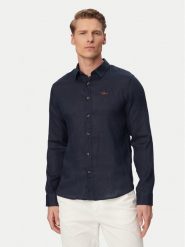 Aeronautica Militare Koszula 261CA1321UCT03089 Granatowy Regular Fit. Niebieskie koszule męskie Aeronautica Militare, m, bez wzorów, ze lnu, bez kołnierzyka, bez ramiączek. Za 569.99 zł.