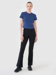 4F Legginsy z rozszerzanymi nogawkami damskie - czarne XS. Czarne legginsy damskie 4F, bez wzorów, z bawełny. W wyprzedaży za 79.99 zł.