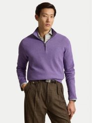Polo Ralph Lauren Sweter 710B18060014 Fioletowy Regular Fit. Fioletowe swetry męskie Polo Ralph Lauren, m, bez wzorów, z bawełny, bez kołnierzyka, bez ramiączek. Za 949.99 zł.