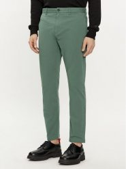 Hugo Chinosy David222D 50468314 Zielony Slim Fit. Zielone eleganckie spodnie męskie Hugo, bez wzorów, z bawełny. Za 499.99 zł.
