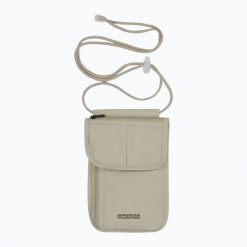 Saszetka American Tourister Rfid Security Neck. Brązowe saszetki i nerki męskie American Tourister, bez wzorów, z materiału. Za 39.99 zł.