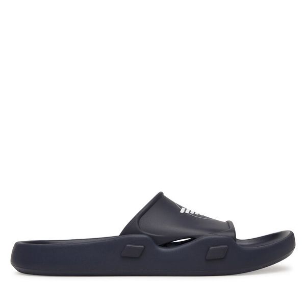 Klapki Emporio Armani. Niebieskie klapki męskie Emporio Armani, bez wzorów, bez zapięcia. Za 238.99 zł.
