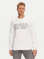Guess Bluza M4YQ08 K9Z21 Biały Regular Fit. Białe bluzy męskie Guess, m, z aplikacjami, z bawełny, bez ramiączek, bez kaptura. Za 379.99 zł.