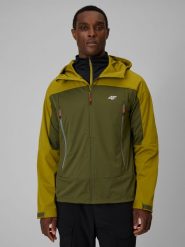 4F Kurtka softshell wiatroodporna membrana 8000 męska - khaki XL. Brązowe kurtki sportowe męskie 4F, l, bez wzorów, ze skóry, bez kaptura. Za 399.99 zł.