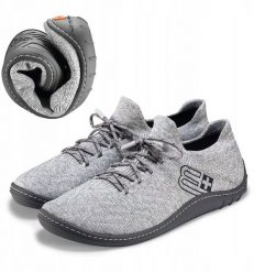 SH5010W Buty damskie BAREFOOT MERINO jasnoszary/grafitowy 35. Szare obuwie sportowe damskie Spokey, bez wzorów, bez zapięcia. Za 446.44 zł.
