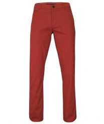 Męskie Spodnie Bawełniane, Chinosy, Zwężane, Ceglaste. Czerwone eleganckie spodnie męskie Rigon, bez wzorów, z bawełny. Za 149.00 zł.