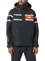 Kurtka Żeglarska Męska Helly Hansen Salt Inshore. Czarne kurtki męskie Helly Hansen, m, bez wzorów, z materiału, bez kaptura. Za 999.00 zł.