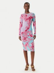 Versace Jeans Couture Sukienka codzienna 80HAO9P0 JS547 Kolorowy Slim Fit. Sukienki damskie Versace Jeans Couture, na co dzień, bez wzorów, z jeansu, bez kołnierzyka, bez ramiączek, proste. Za 1,070.99 zł.